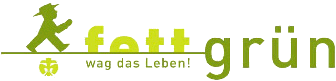 Logo: fettgrün - wag das Leben!