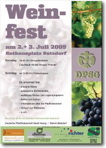 Das Werbeplakat zum Weinfest