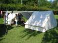 die aufgebauten Zelte in Kehl auf dem Campingplatz
